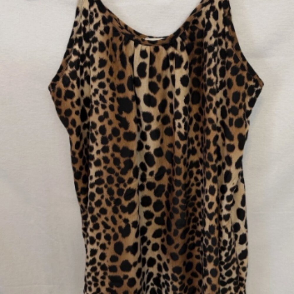 Leopard Animal Print Lace Edge Camisole Tunic y2k